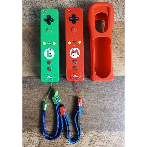 Mario & Luigi Nintendo Wii Motion Plus Remote Controllers - Tested & Working - Picture 1 of 12